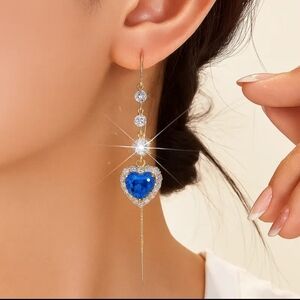 Crystal Heart Drop Earrings